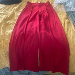 Red Flare Business Pant